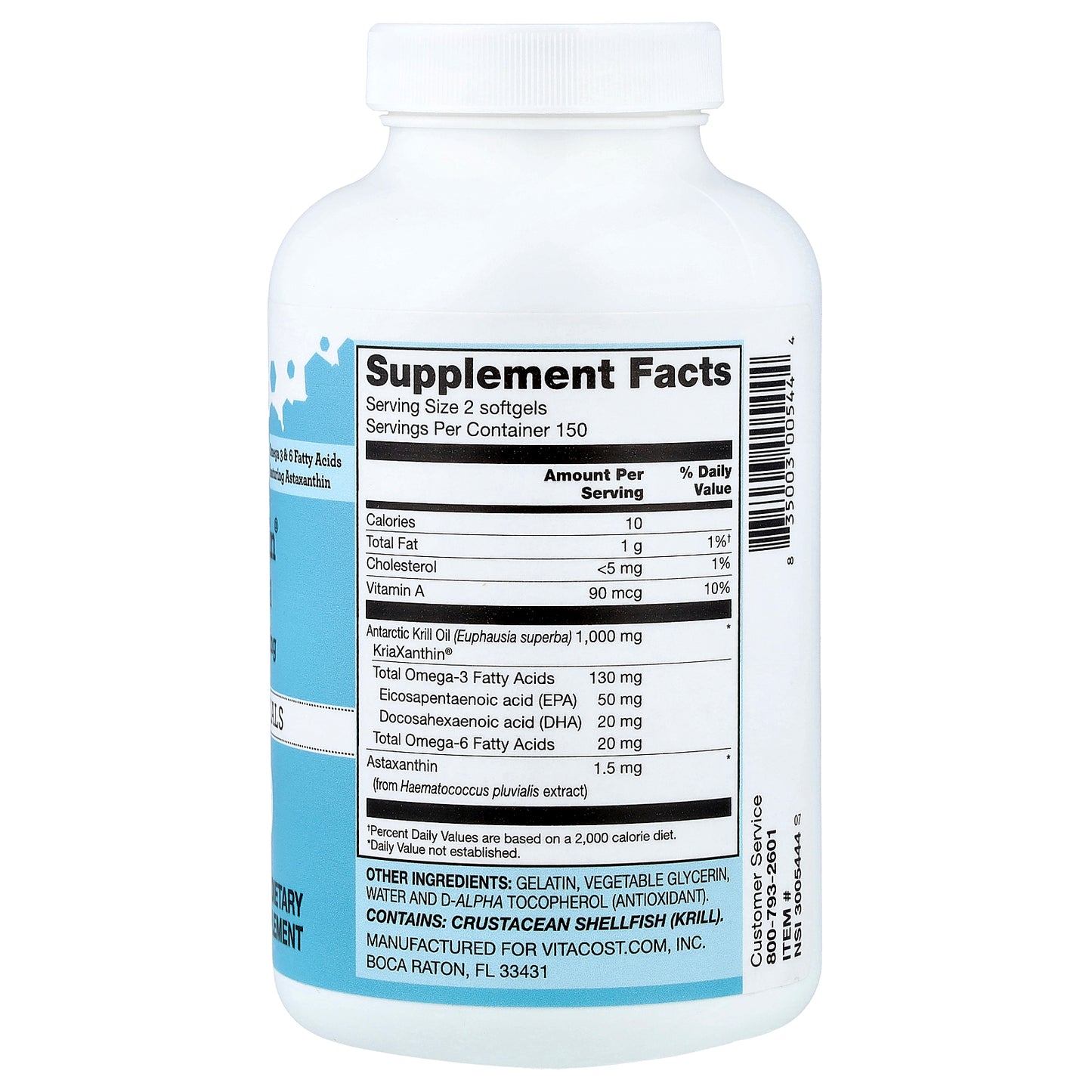 Vitacost, KriaXanthin®, Antarctic Krill Oil, 300 Softgels