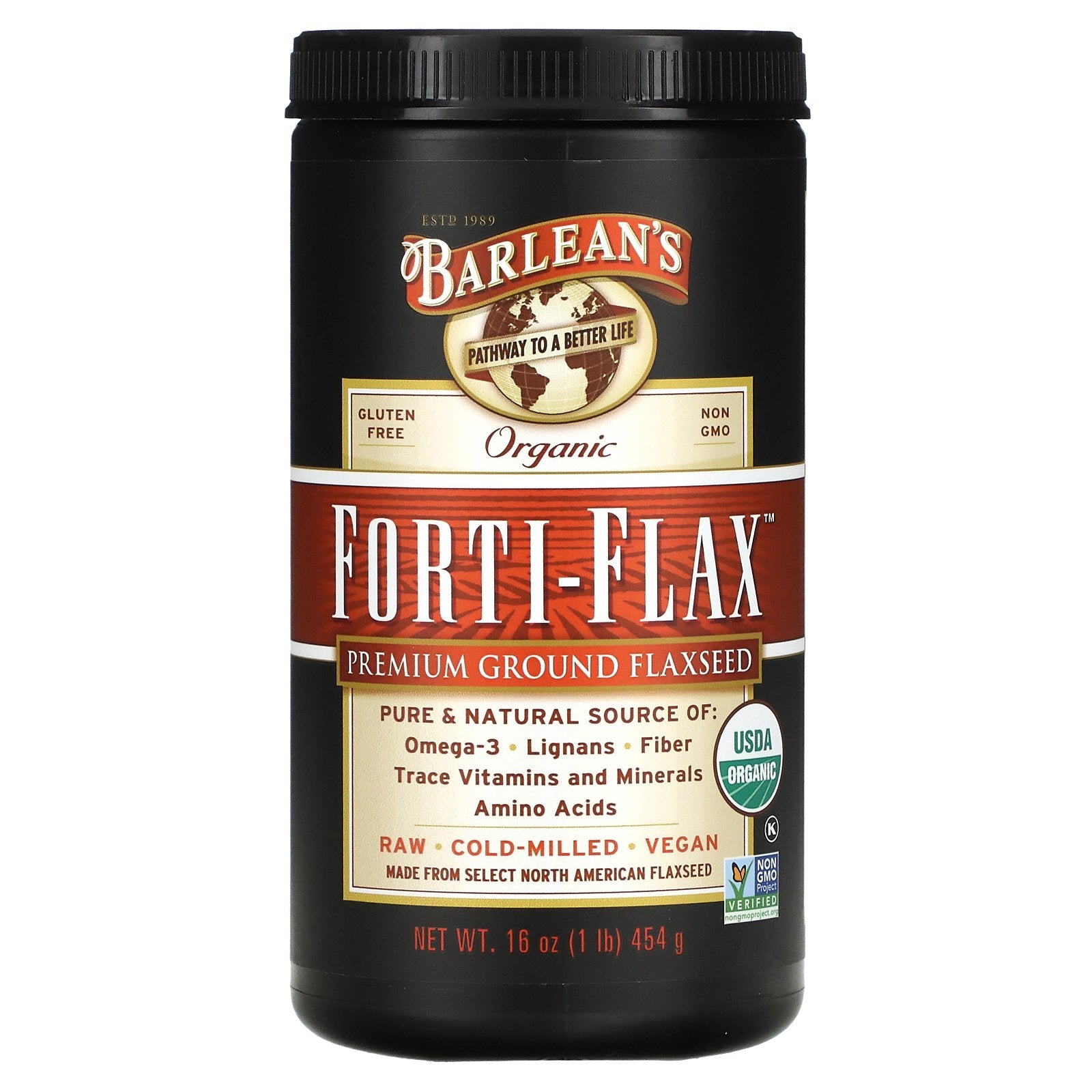 Barlean's, Organic Forti-Flax, Premium Ground Flaxseed, 16 oz (454 g)