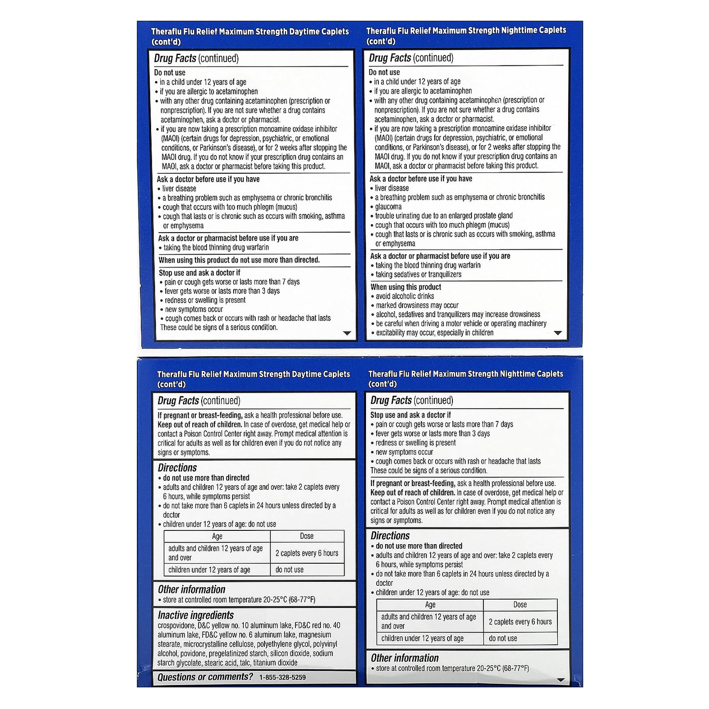 Theraflu, Flu Relief Max Strength, Daytime & Nighttime , 40 Caplets