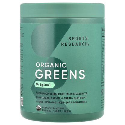 Sports Research, Organic Greens, Original, 7.05 oz (200 g)