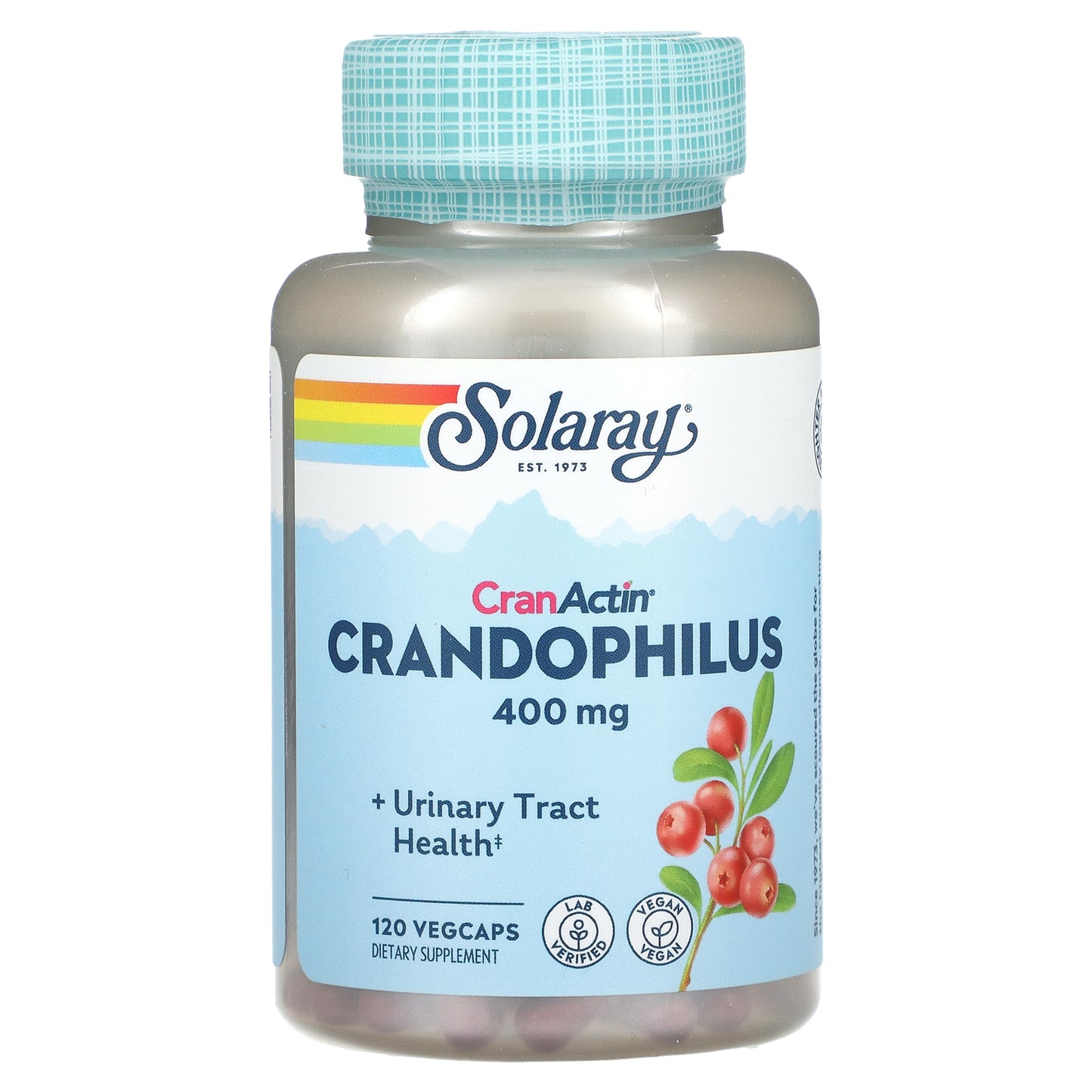 Solaray, CranActin, Crandophilus, 400 mg, 120 VegCaps (200 mg per Capsule)