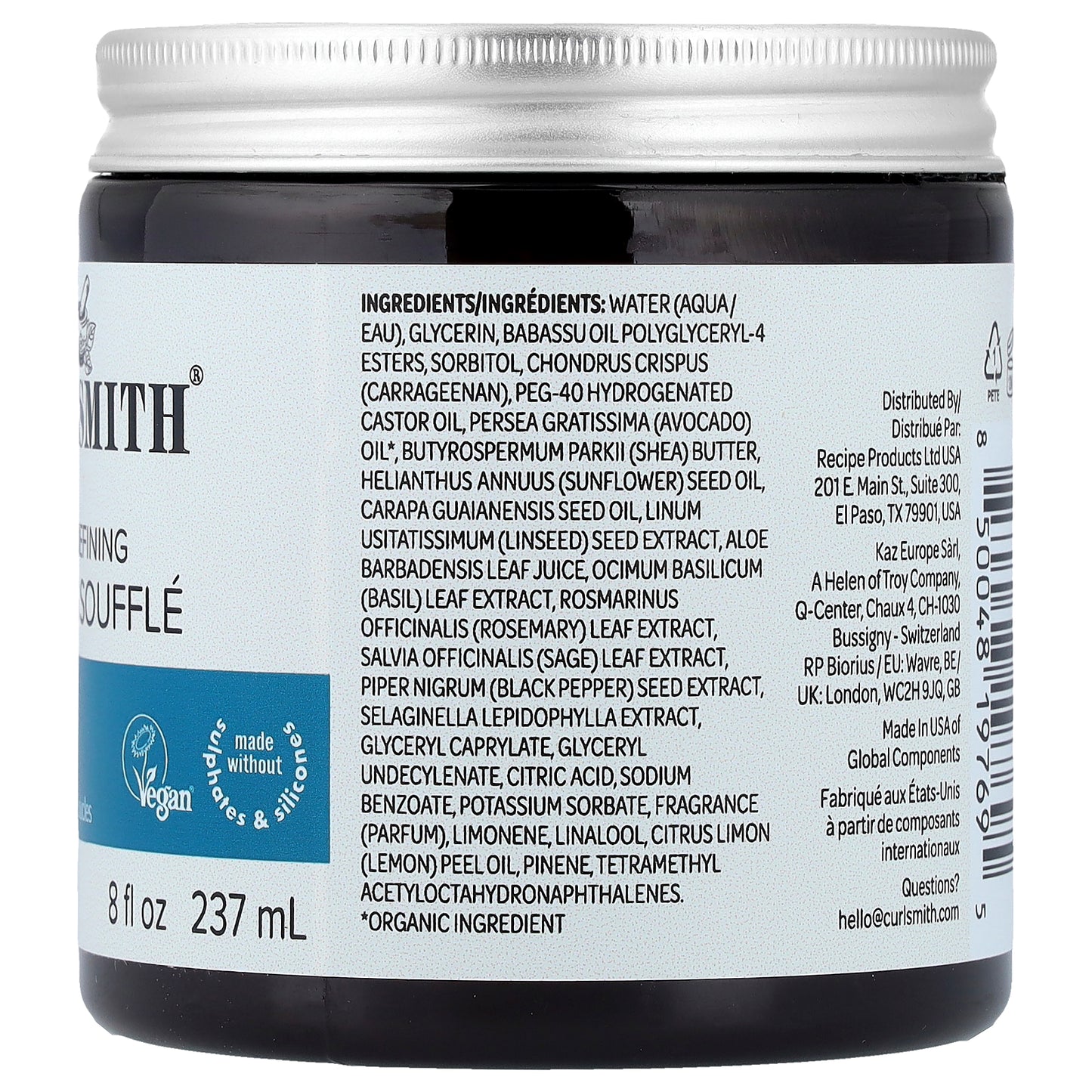 Curlsmith, Curl Defining Styling Souffle, Bouncy Hold, All Curls Types, 8 fl oz (237 ml)