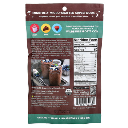 Wilderness Poets, Peruvian Cacao Powder, 6 oz (170 g)