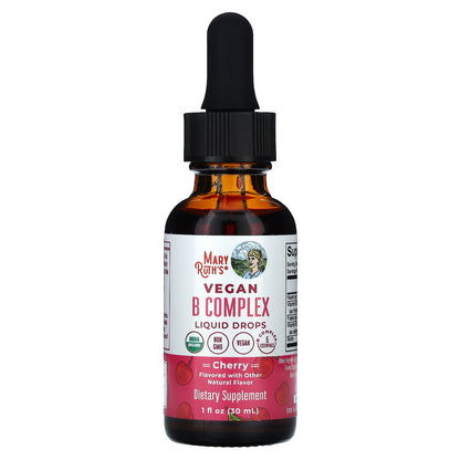 MaryRuth's, Vegan B Complex Liquid Drops, Cherry, 1 fl oz (30 ml)