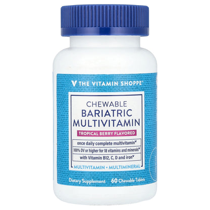 The Vitamin Shoppe, Chewable Bariatric Multivitamin, Tropical Berry, 60 Chewable Tablets