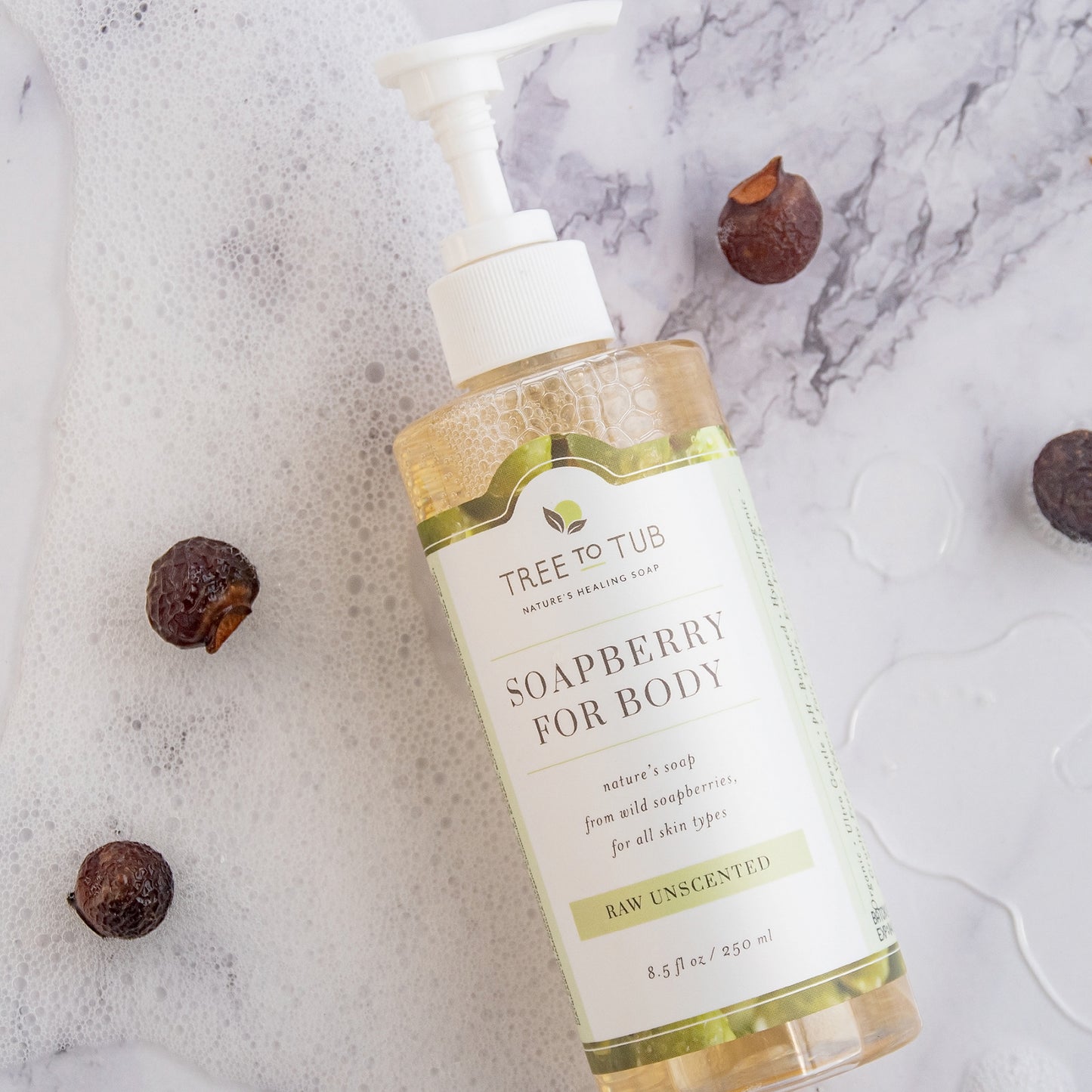 Tree To Tub, Moisturizing Soapberry Body Wash, Raw Unscented , 8.5 fl oz (250 ml)