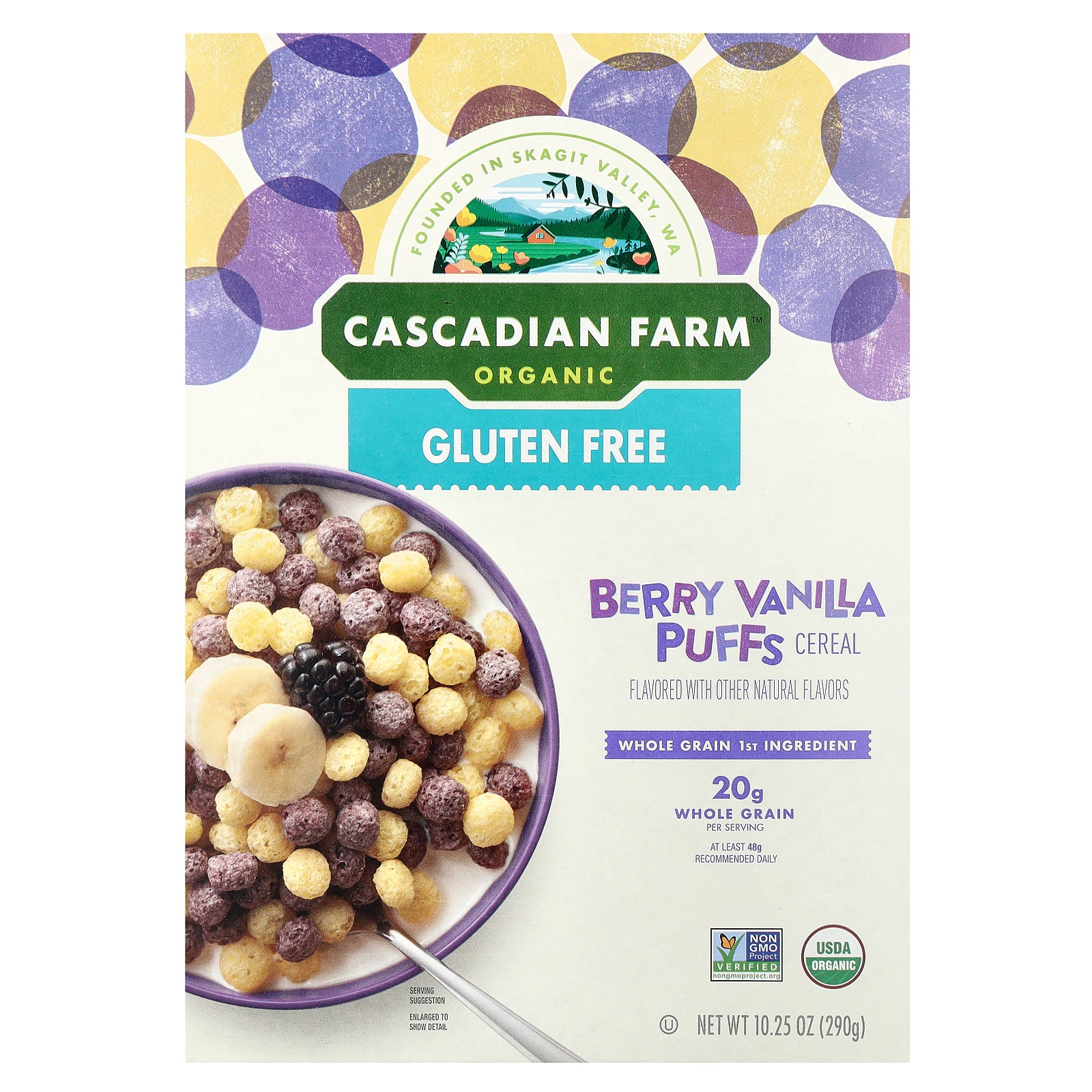 Cascadian Farm, Organic Berry Vanilla Puffs Cereal, 10.25 oz (290 g)