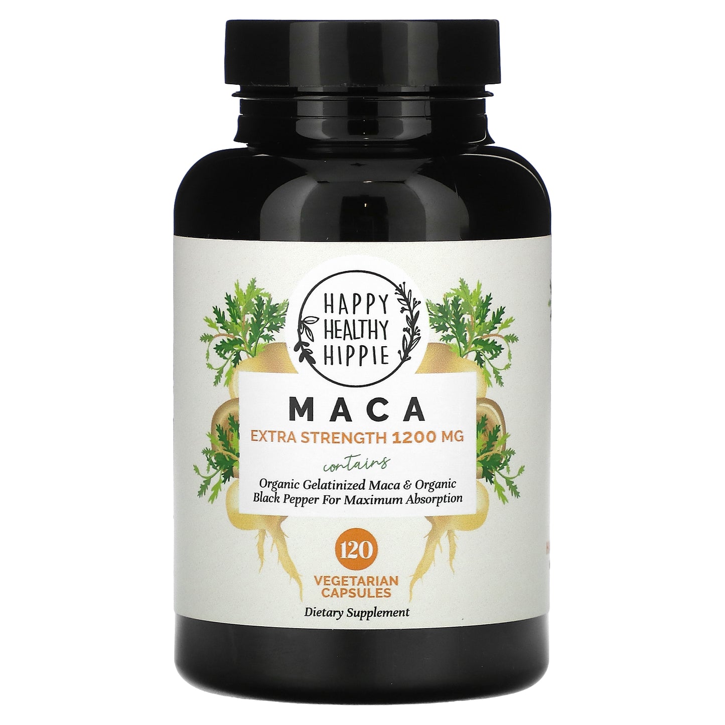 Happy Healthy Hippie, Maca, Extra Strength, 1,200 mg, 120 Vegetarian Capsules (600 mg per Capsule)