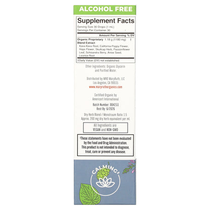 MaryRuth's, Organic Calming Kava Liquid Extract, Alcohol Free, 1,180 mg, 1 fl oz (30 ml)