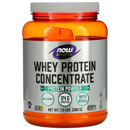 NOW Foods, Sports, Whey Protein Concentrate Protein Powder, Unflavored, 1.5 lbs (680 g)