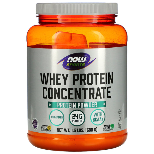 NOW Foods, Sports, Whey Protein Concentrate Protein Powder, Unflavored, 1.5 lbs (680 g)