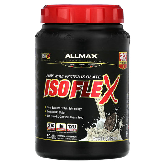 ALLMAX, ISOFLEX®, Pure Whey Protein Isolate, Cookies & Cream, 2 lbs (907 g)