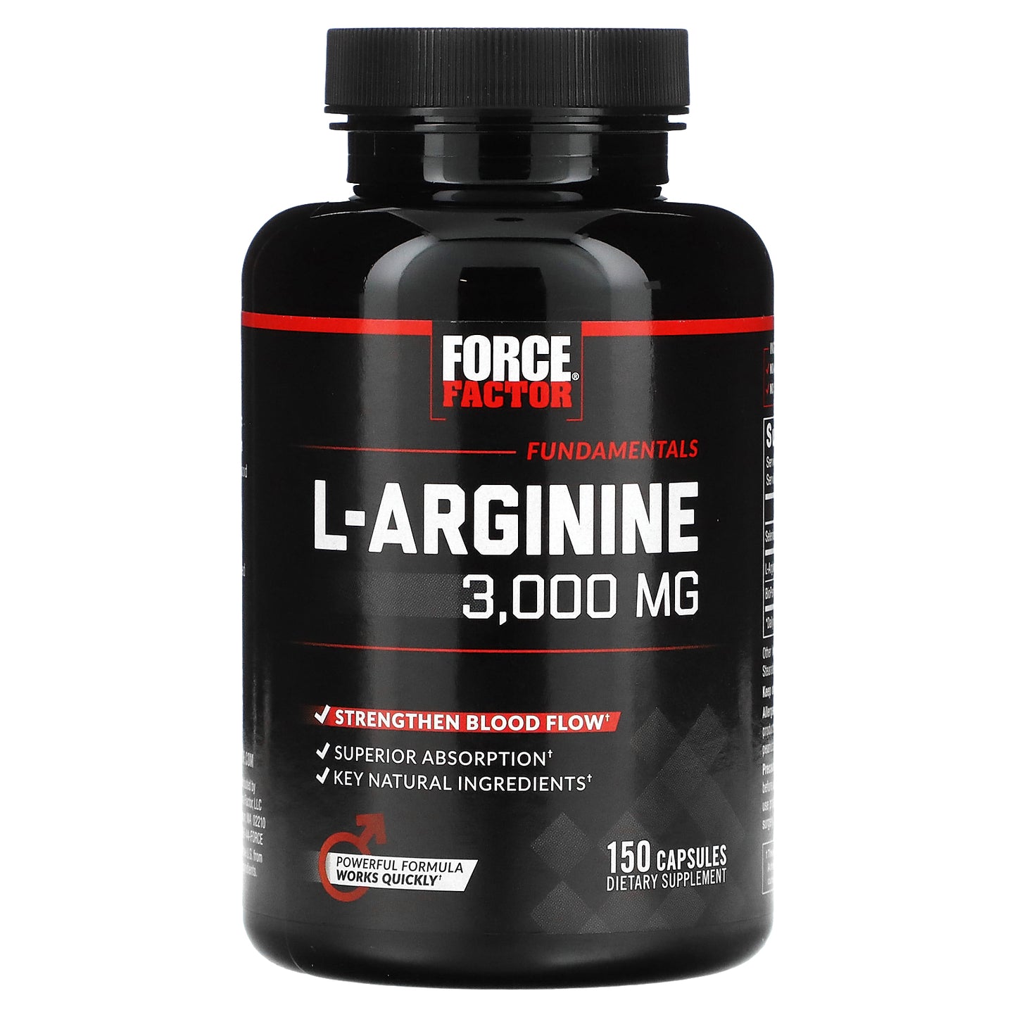 Force Factor, L-Arginine, 3,000 mg, 150 Capsules (600 mg per Capsule)