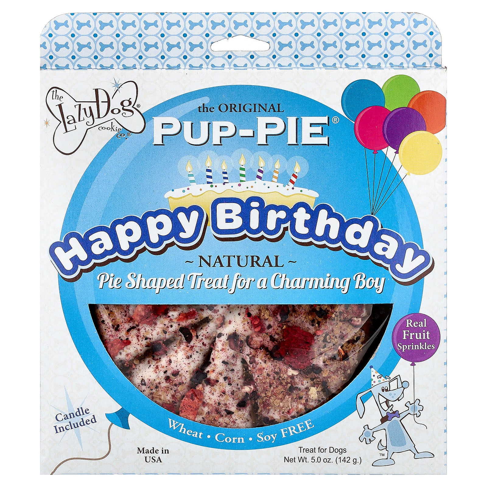 Lazy Dog Cookie, Pup-Pie®, Treat For Dogs,  Happy Birthday For A Charming Boy, 5 oz (142 g)