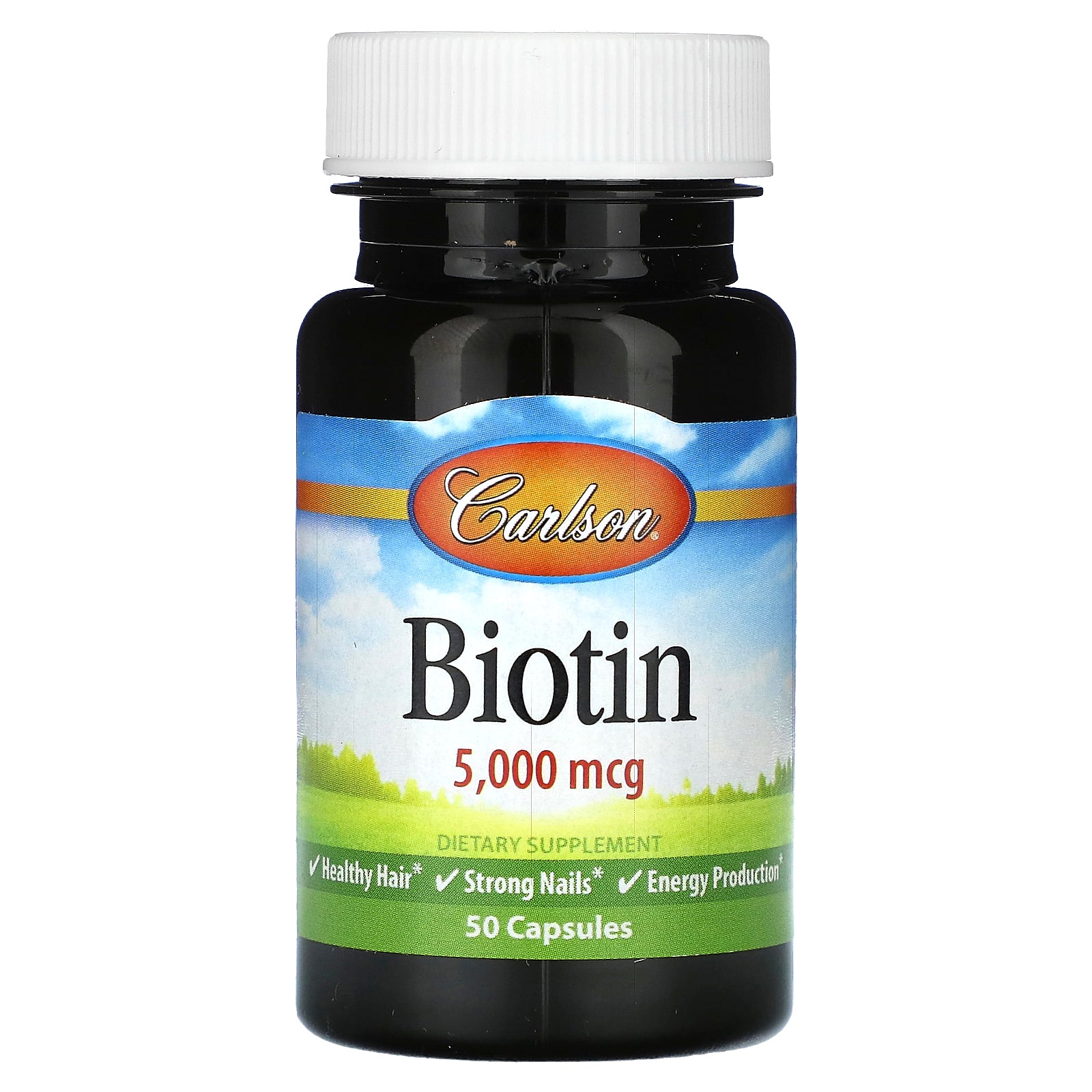 Carlson, Biotin, 5,000 mcg, 50 Capsules