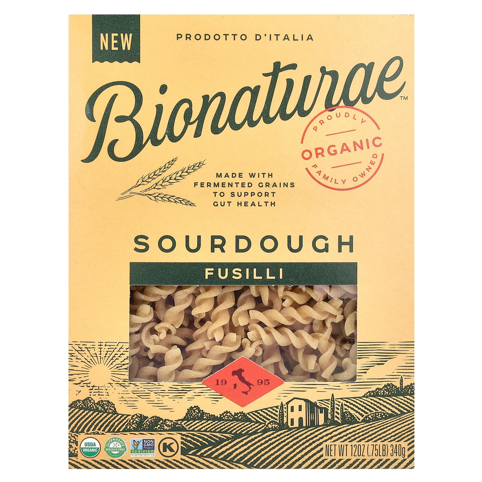 Bionaturae, Sourdough Fusilli, 12 oz (.75 lb) 340 g