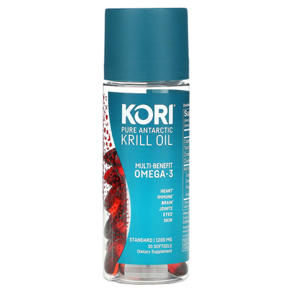 Kori, Pure Antarctic Krill Oil, Multi-Benefit Omega-3, 1,200 mg, 30 Softgels