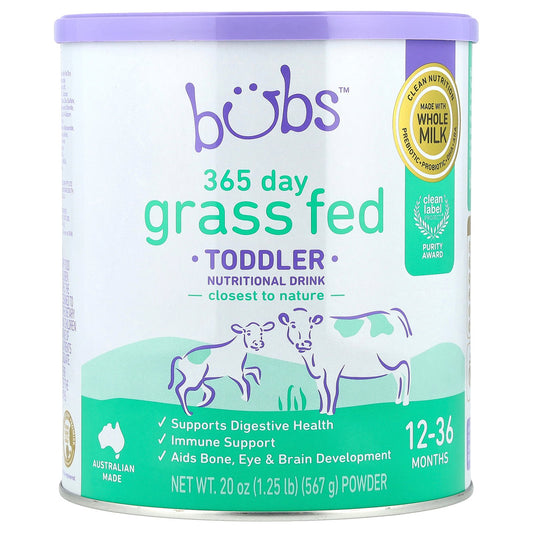 Aussie Bubs, 365 Day Grass Fed, Toddler Nutritional Drink Powder, 12-36 Months , 20 oz (567 g)