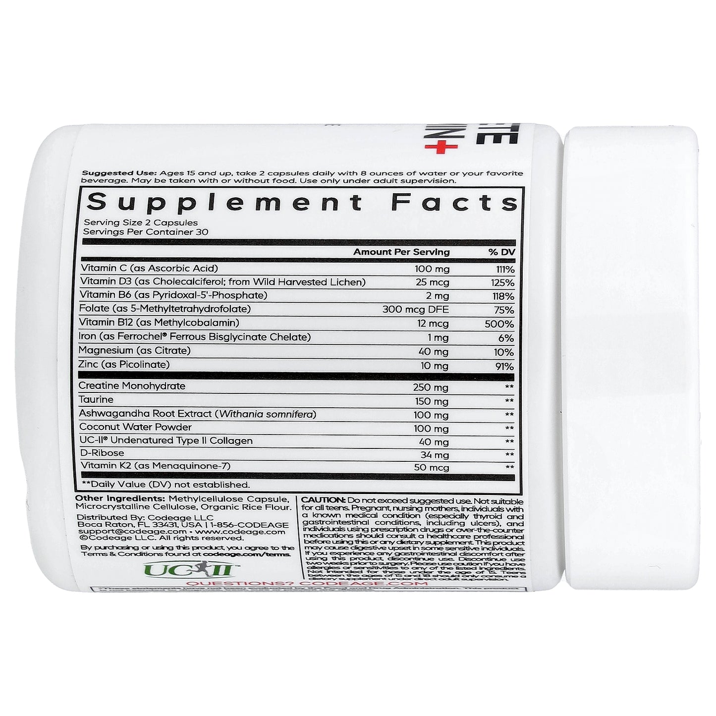 Codeage, Sport, Teen Athlete Multivitamin+, 60 Vegetable Capsules