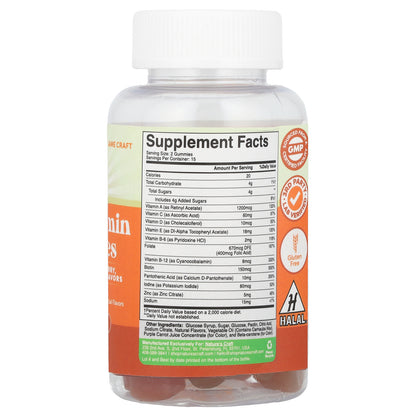 Nature's Craft, Multivitamin Gummies, Orange, Cherry, Strawberry, 30 Gummies