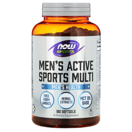 NOW Foods, Sports, Men's Active Sports Multi, 180 Softgels