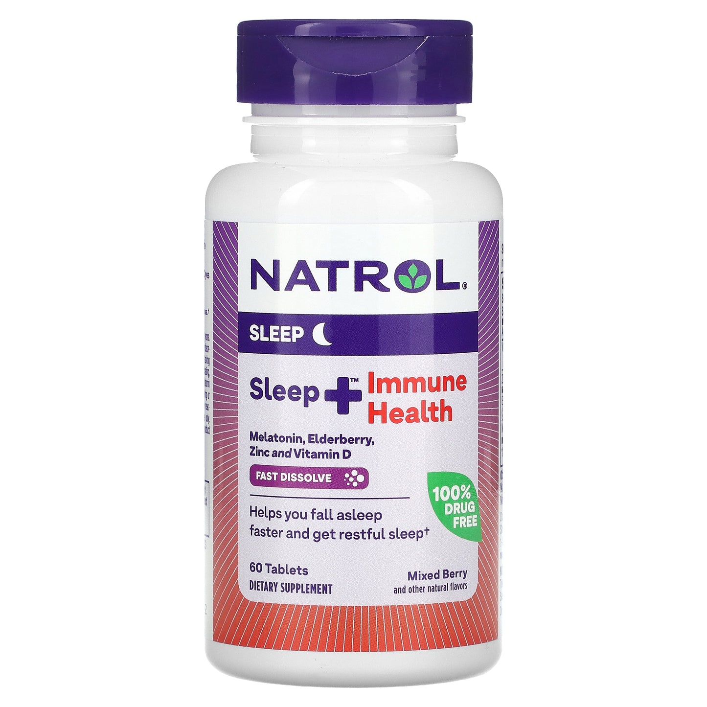 Natrol, Sleep + Immune Health, Mixed Berry, 60 Tablets