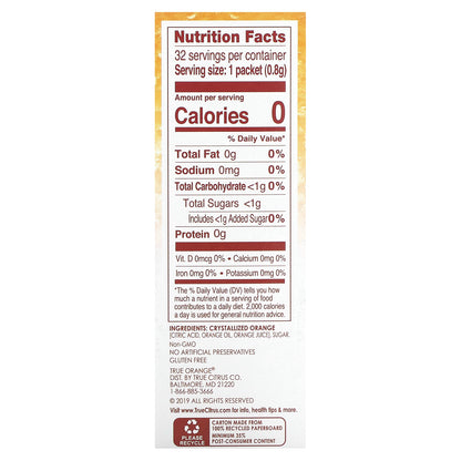 True Citrus, True Orange, Crystallized Orange, 0.90 oz (25.6 g)