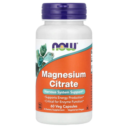 NOW Foods, Magnesium Citrate, 60 Veg Capsules (133 mg per Capsule)