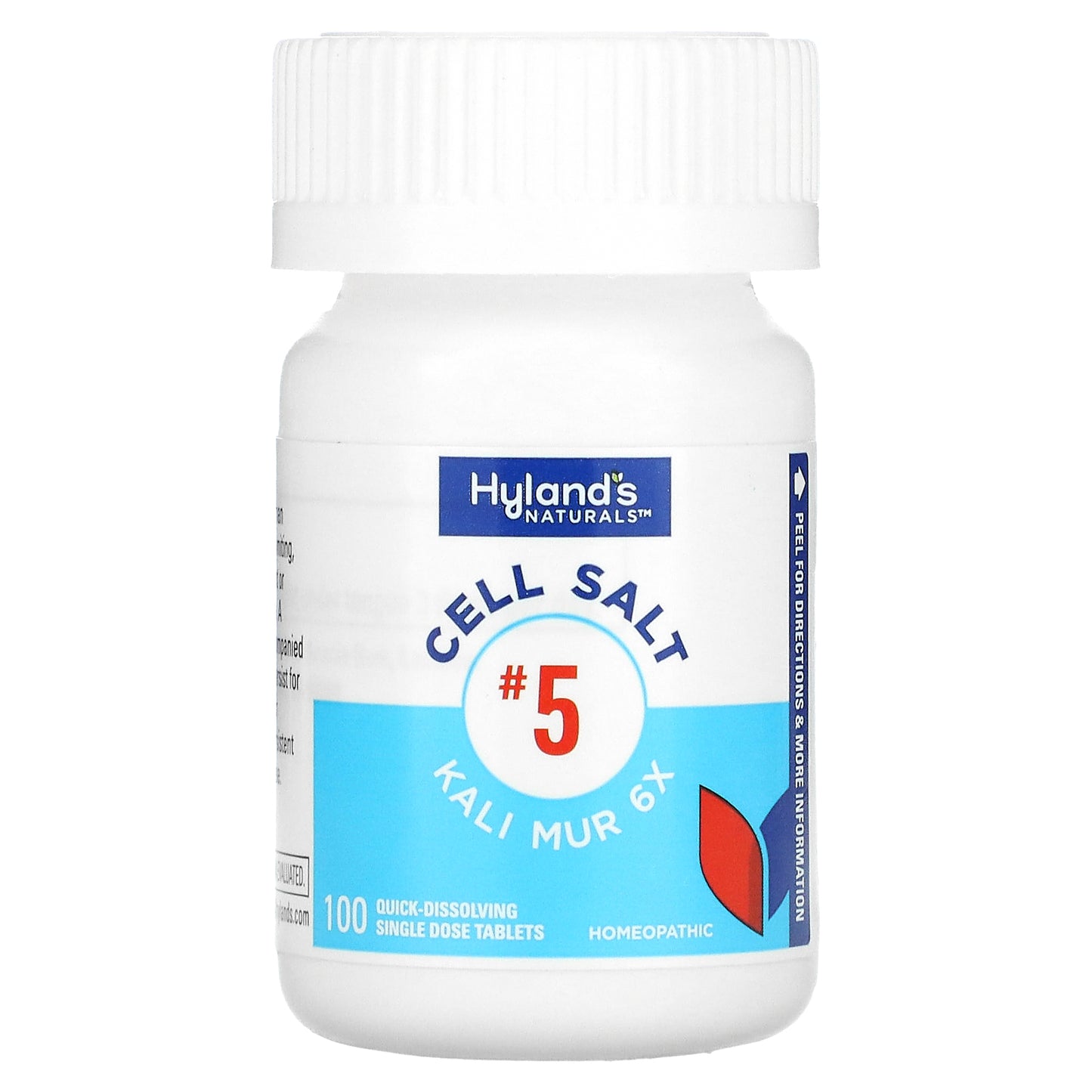 Hyland's Naturals, Cell Salt #5, Kali Mur 6X, 100 Quick-Dissolving Single Tablet