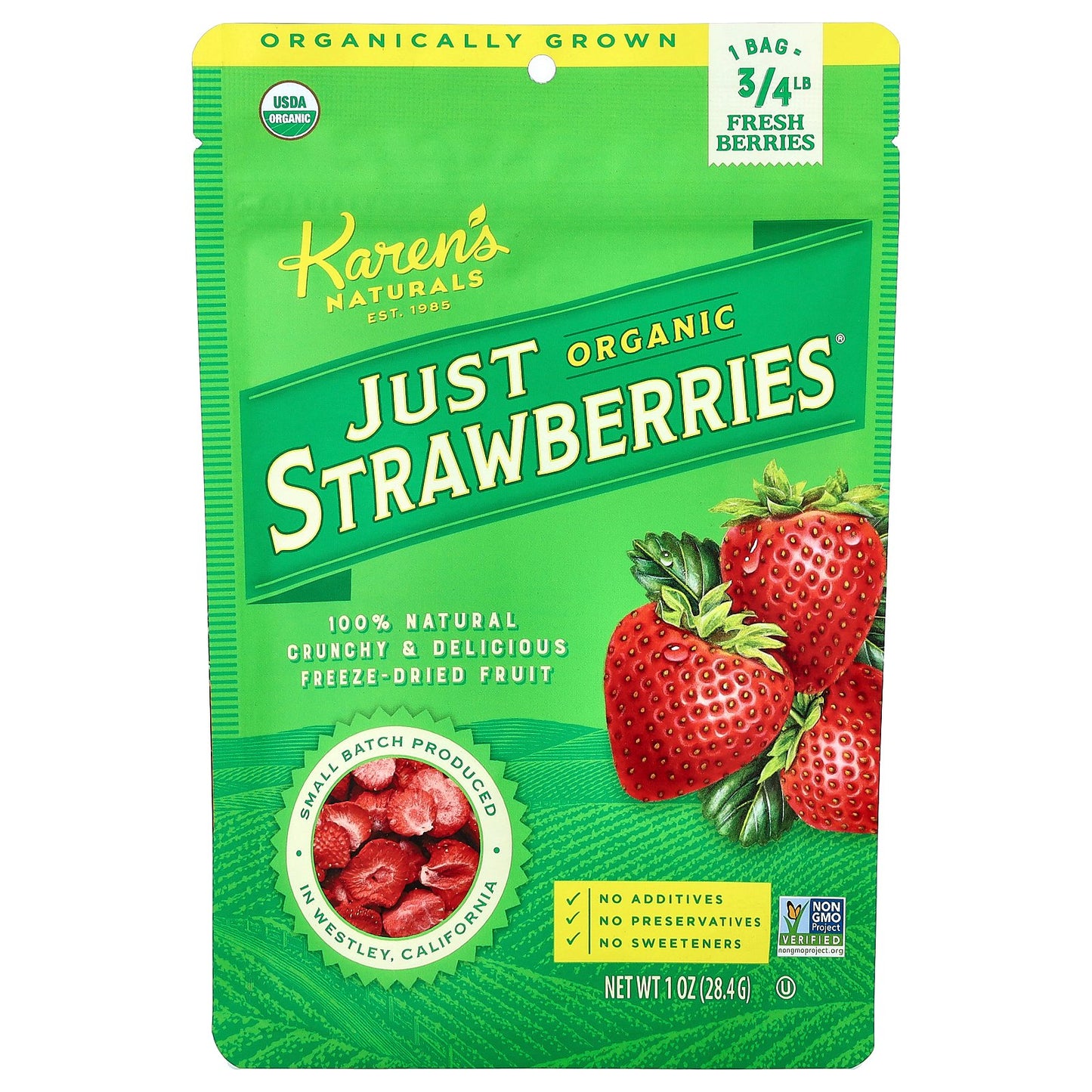 Karen's Naturals, Organic Just Strawberries®, 1 oz (28.4 g)