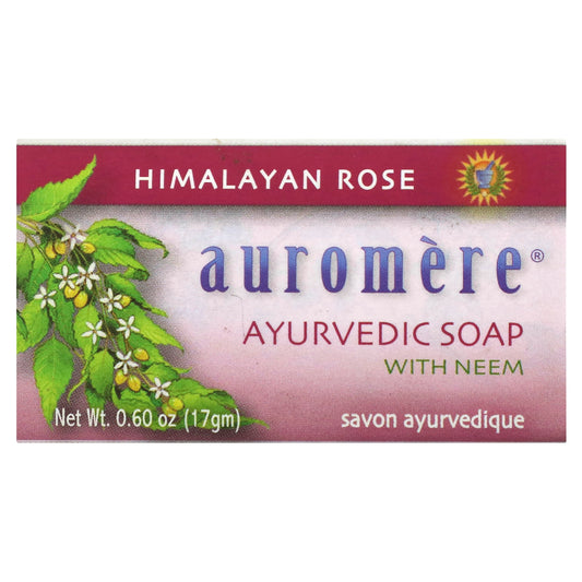 Auromere, Ayurvedic Bar Soap with Neem, Himalayan Rose, 0.6 oz (17 g)