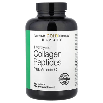 California Gold Nutrition, Hydrolyzed Collagen Peptides, Type I & III, and Vitamin C, 250 Tablets