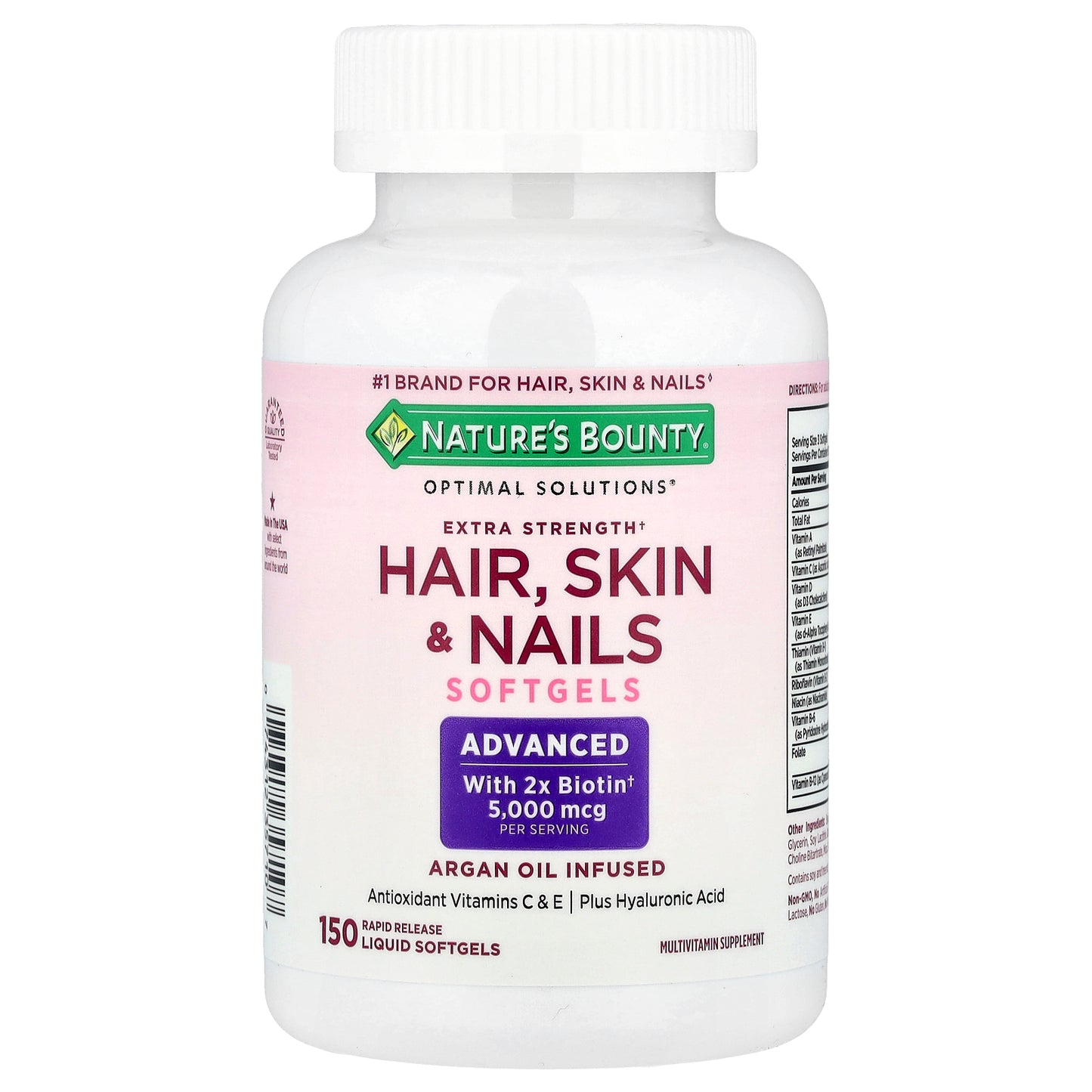 Nature's Bounty, Optimal Solutions®, Hair, Skin & Nails, 150 Rapid Release Liquid Softgels