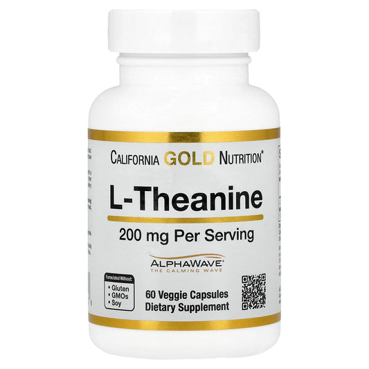 California Gold Nutrition, L-Theanine, Featuring AlphaWave®, 200 mg, 60 Veggie Capsules