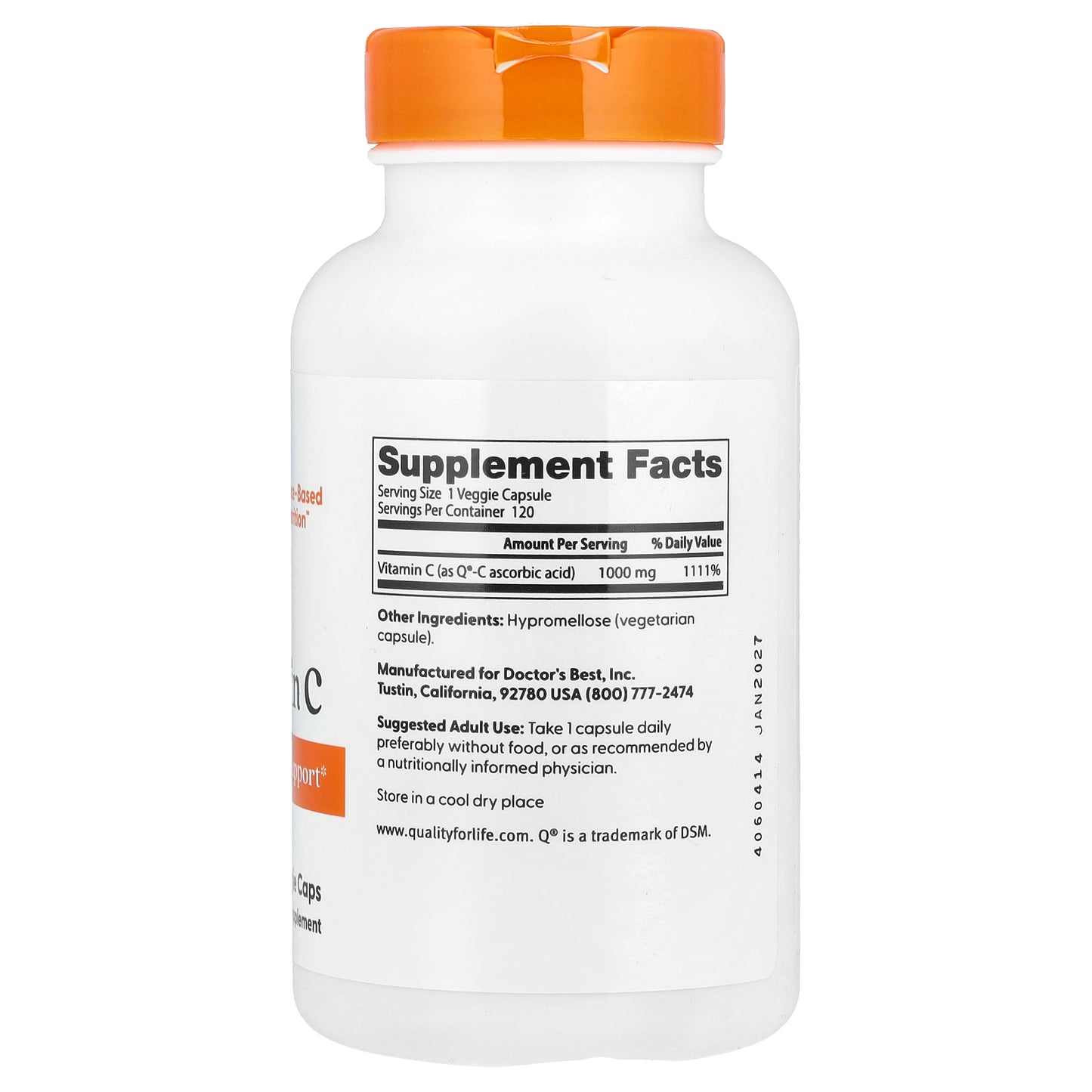 Doctor's Best, Vitamin C , 1,000 mg, 120 Veggie Caps