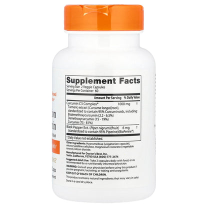 Doctor's Best, High Absorption Curcumin, 120 Veggie Caps