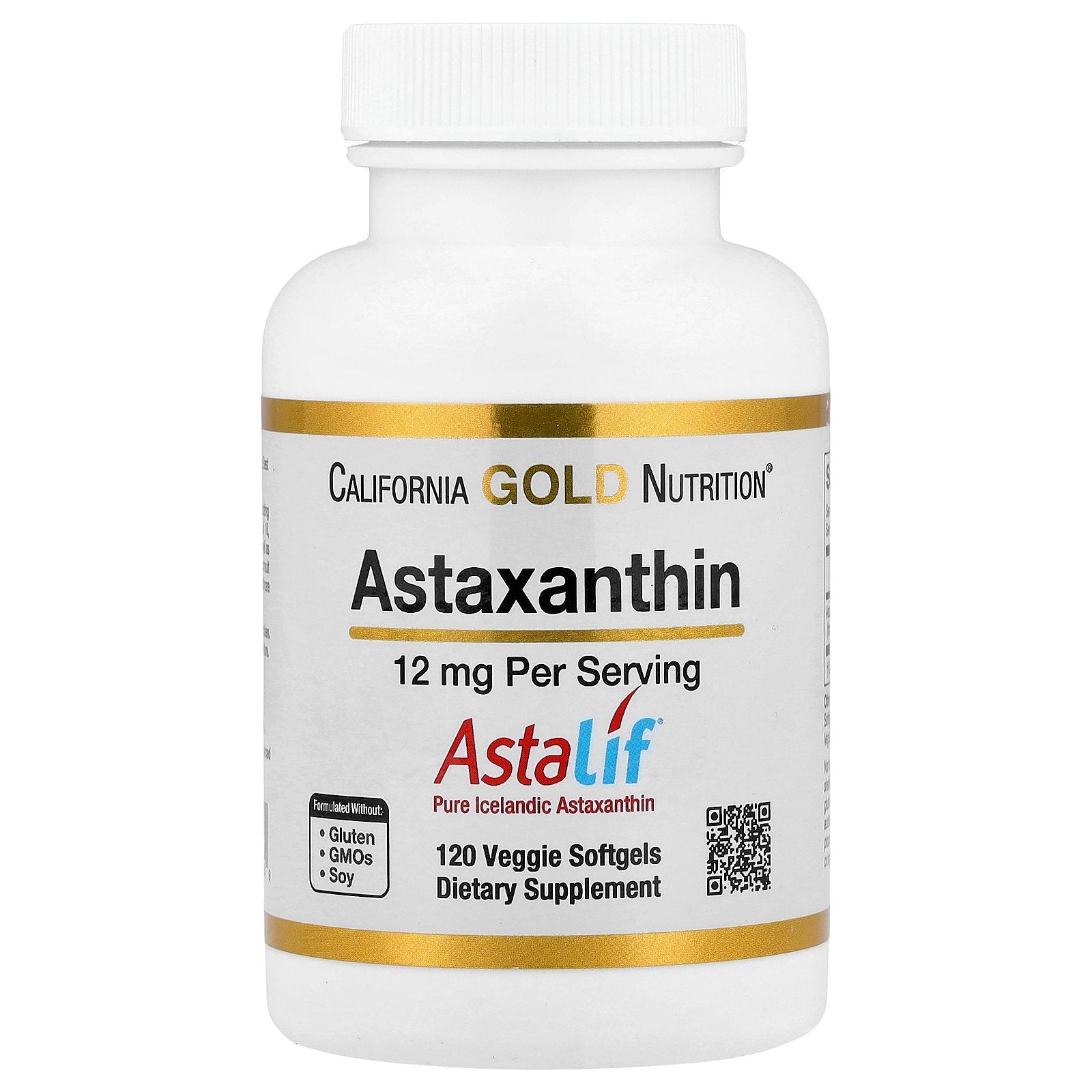California Gold Nutrition, Astaxanthin, Astalif® Pure Icelandic, 12 mg, 120 Veggie Softgels