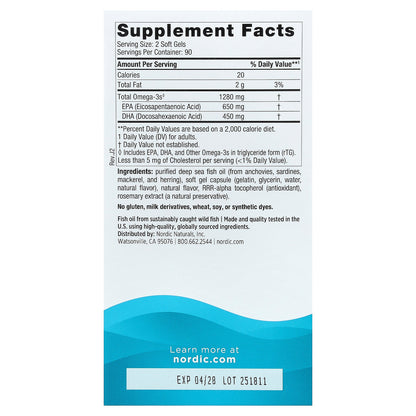 Nordic Naturals, Ultimate Omega®, Great Lemon, 180 Soft Gels (640 mg per Soft Gel)