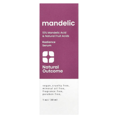 Natural Outcome, Mandelic, Radiance Serum, Fragrance Free, 1 oz (30 ml)
