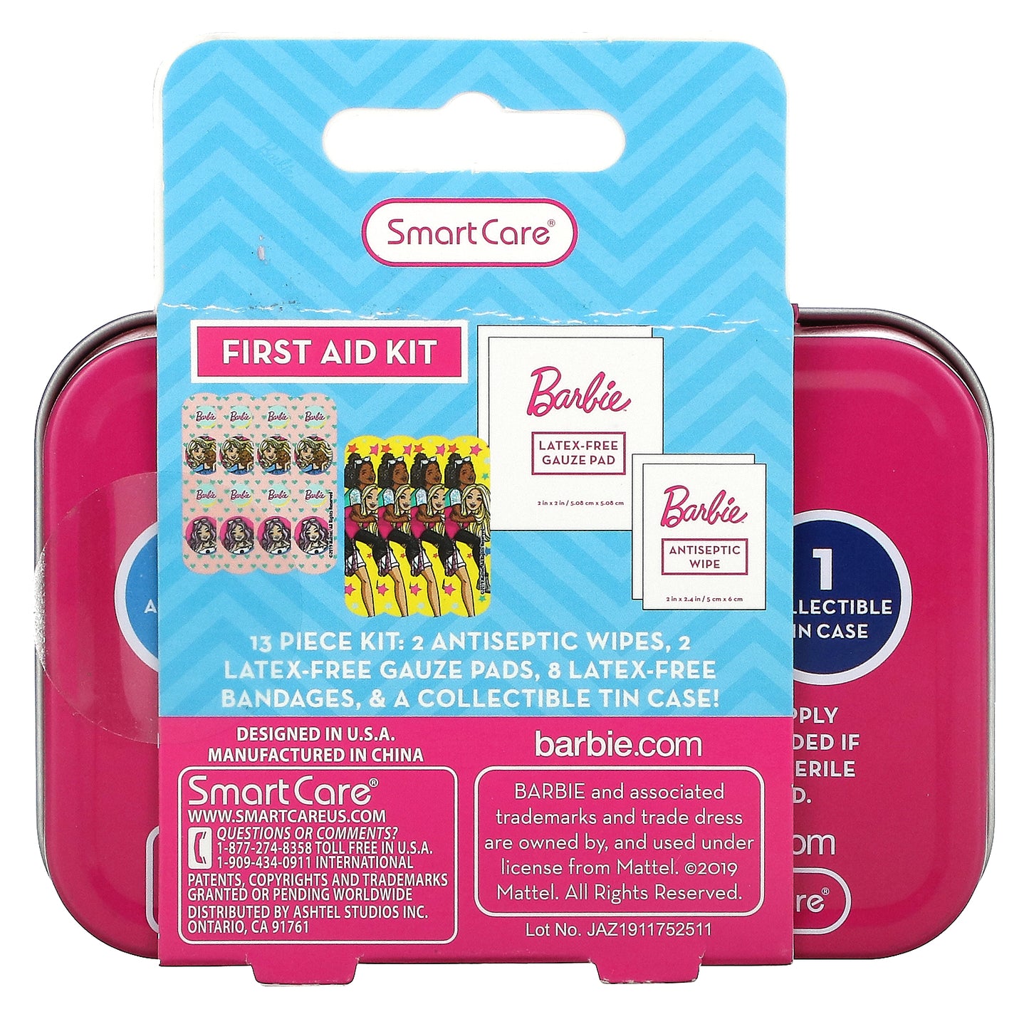 Smart Care, On-The-Go First Aid Kit, Barbie, 13 Piece Kit