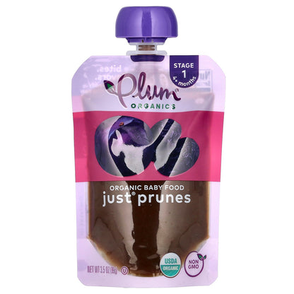 Plum Organics, Organic Baby Food, 4 Months+, Just Prunes, 3.5 oz (99 g)