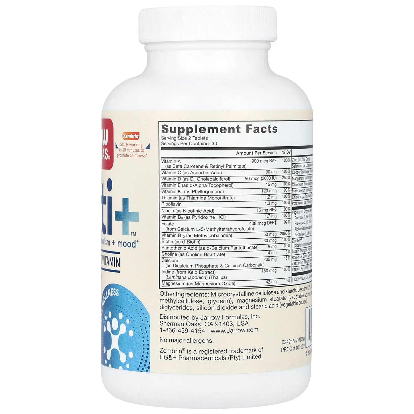 Jarrow Formulas, Mood Multi+™, 60 Tablets