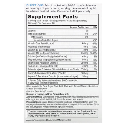 Force Factor, Liquid Labs™, Rapid Hydration Electrolyte Drink Mix, Tropical Fruit, 20 Stick Packs, 0.25 oz (7 g) Each