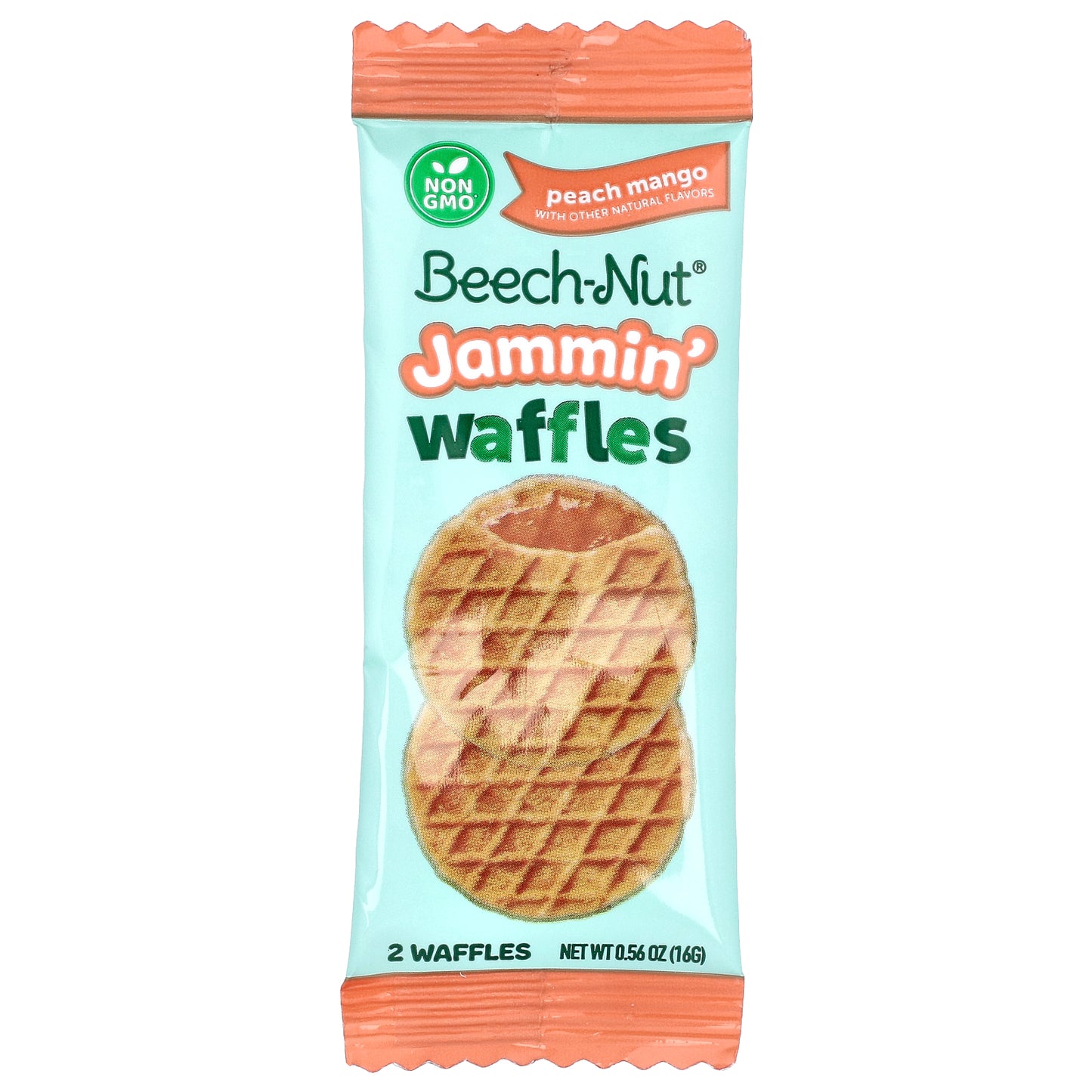 Beech-Nut, Jammin' Waffles, 12+ Months, Peach Mango, 5 Packs, 0.56 oz (16 g) Each