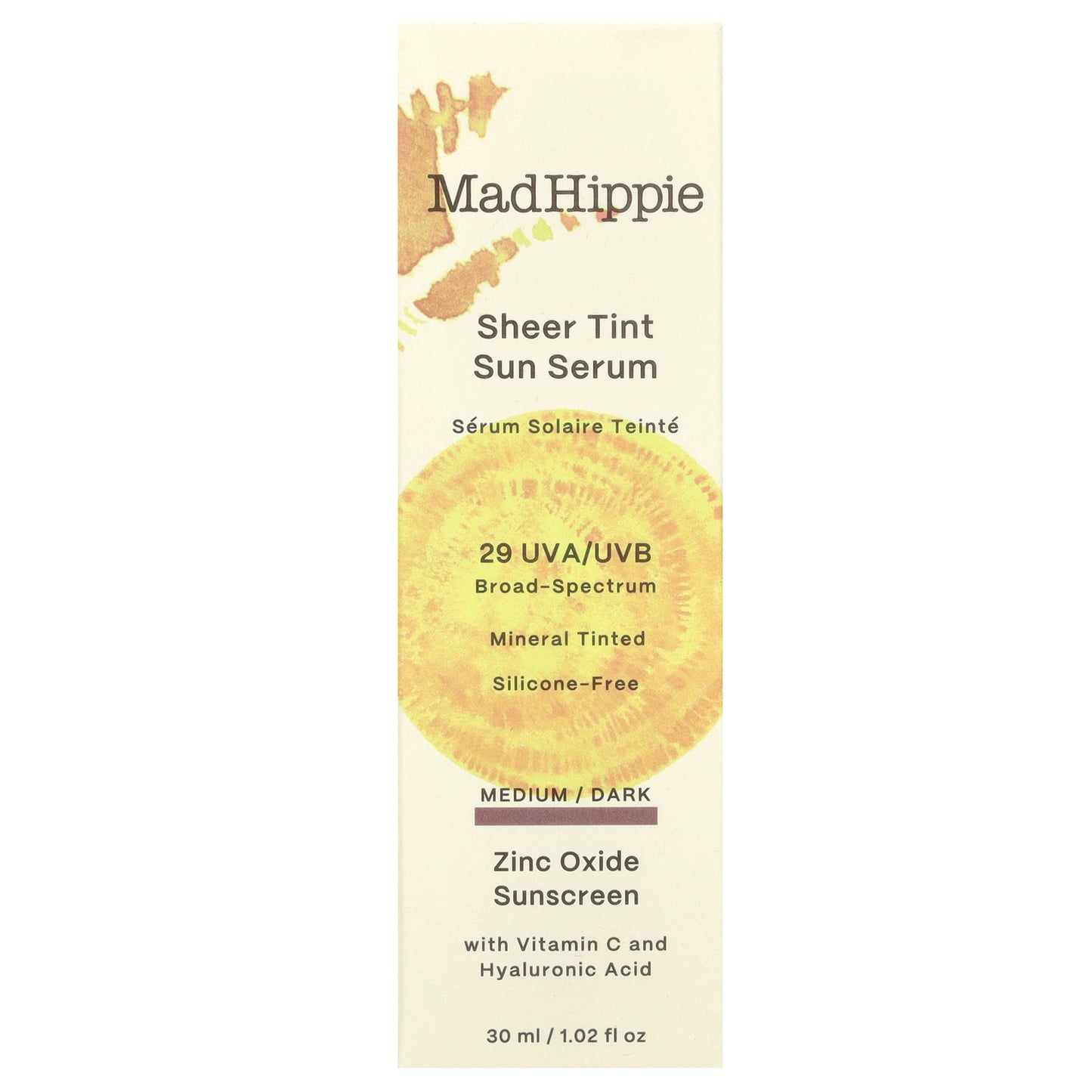 Mad Hippie, Sheer Tint Sun Serum, SPF 29, Medium/Dark, 1.02 fl oz (30 ml)