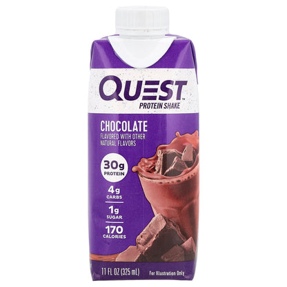 Quest Nutrition, Protein Shake, Chocolate, 4 Shakes, 11 fl oz (325 ml) Each