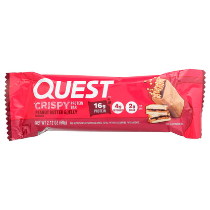Quest Nutrition, Protein Bar, Crispy Peanut Butter & Jelly, 4 Bars, 2.12 oz (60 g) Each