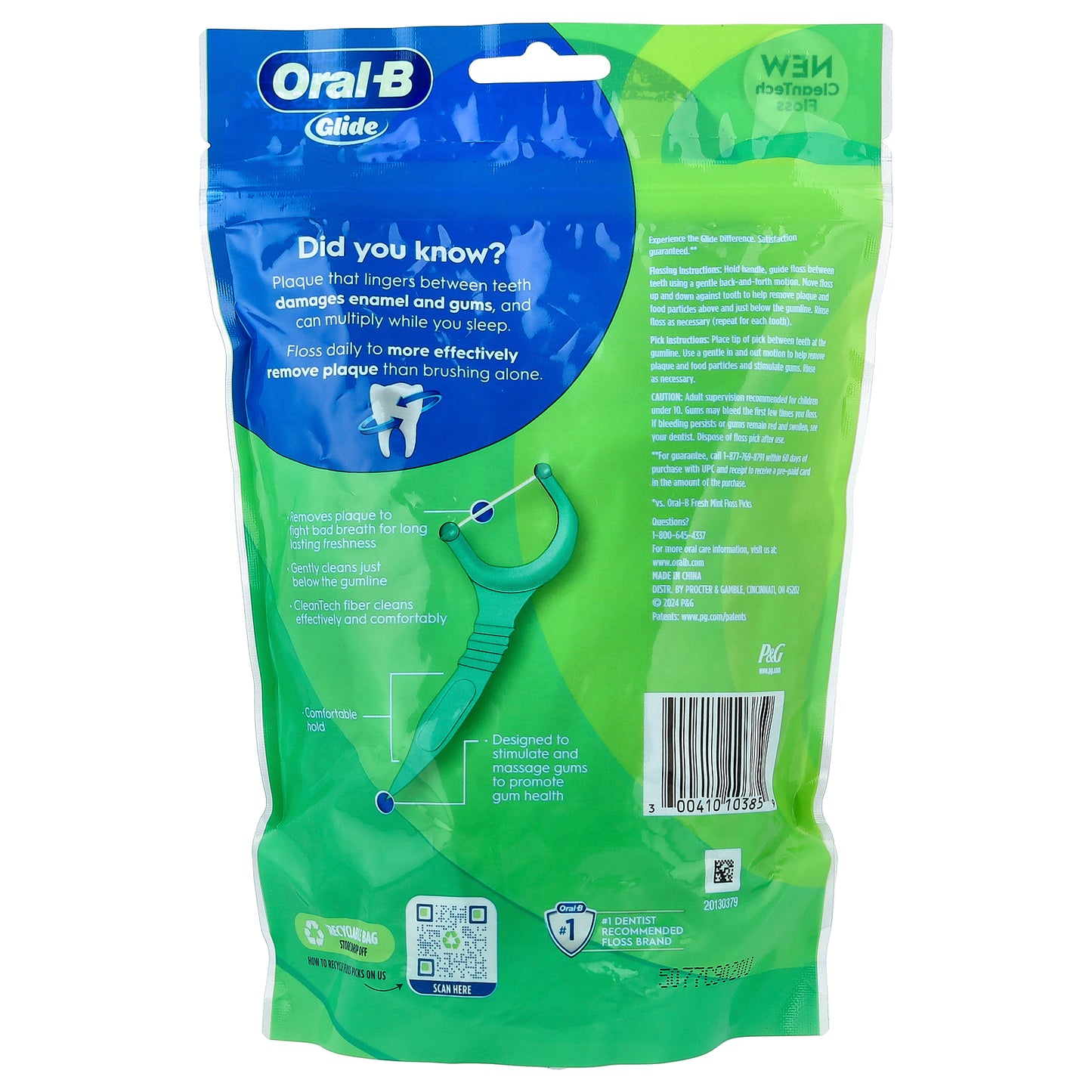 Oral-B, Glide, Scope Outlast Floss Picks, Mint, 150 Floss Picks