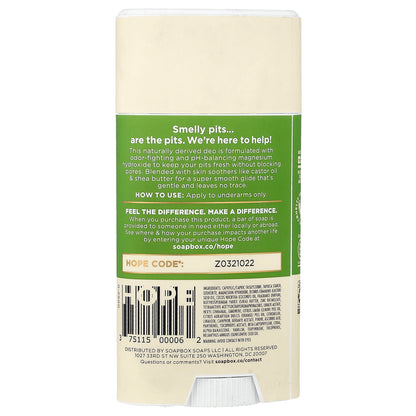 Soapbox, Aluminum Free Deodorant, Bergamot + Citrus, 2.65 oz (75 g)