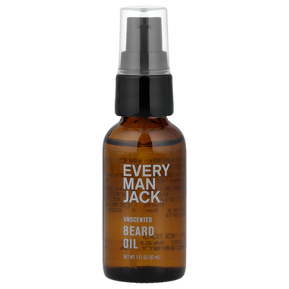 Every Man Jack, Beard Oil, Unscented, 1 fl oz (30 ml)